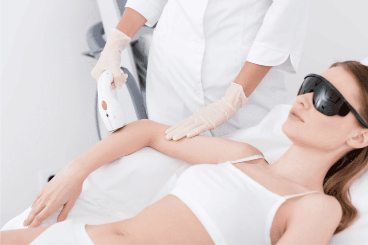Laser hair removal treatment being performed at Elite Medical Spa for long-term smooth, hair-free skin.