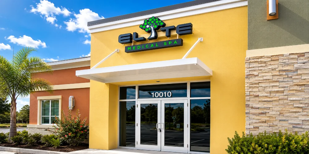 Exterior entrance of Elite Medical Spa, a med spa in Parrish, FL.
